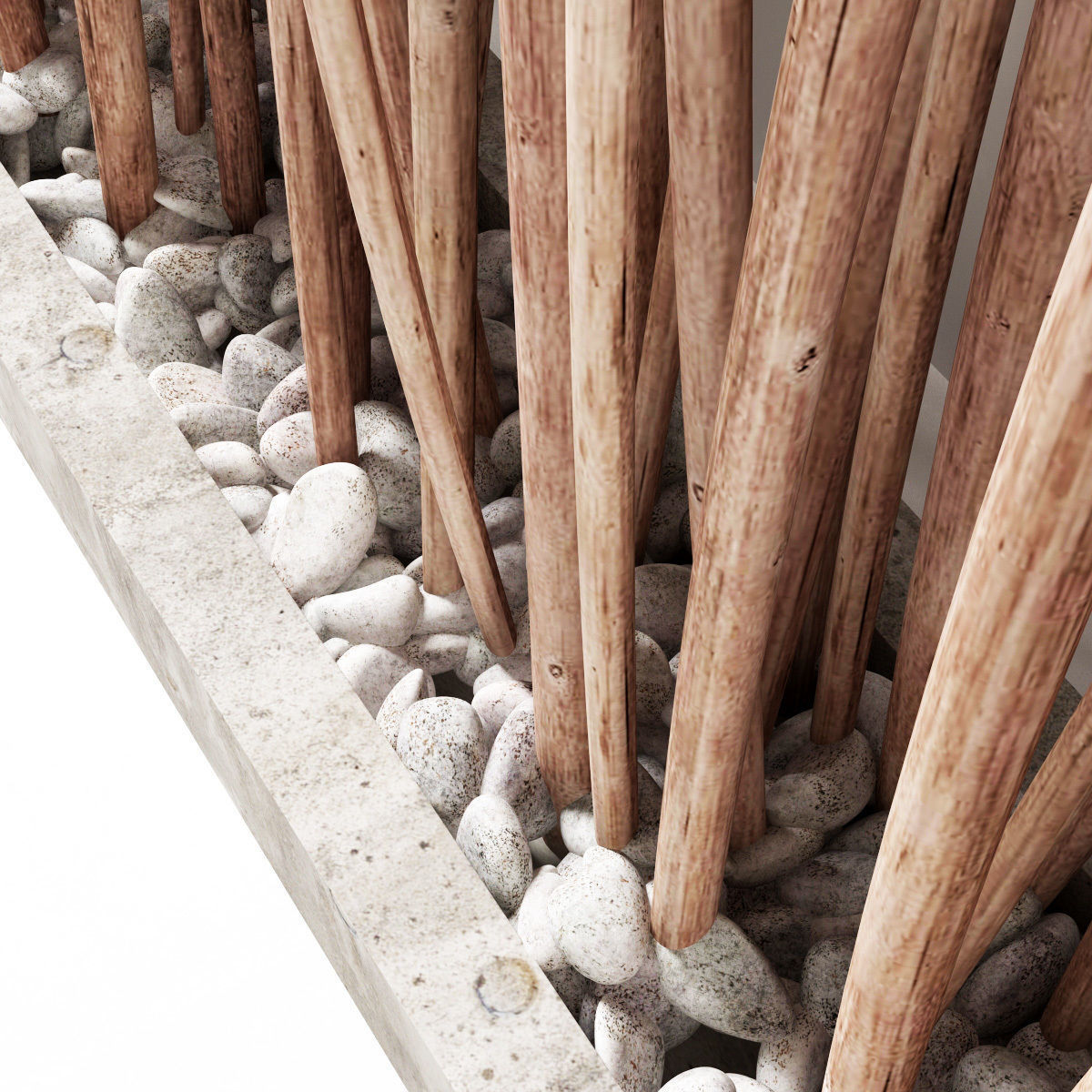 Branch thin planter 3D model_2