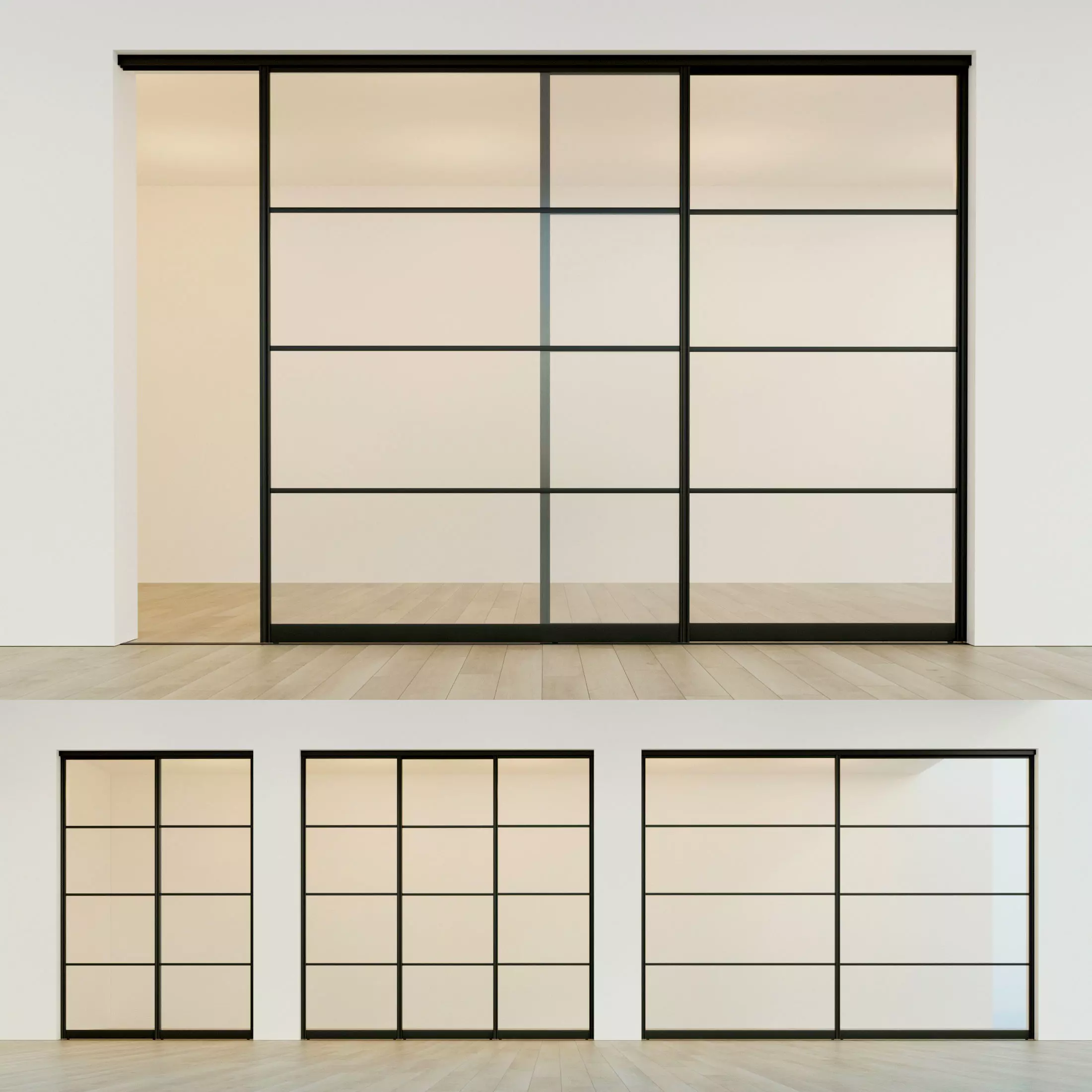 Sliding door  Partition Case-compartment  7 3D model_0