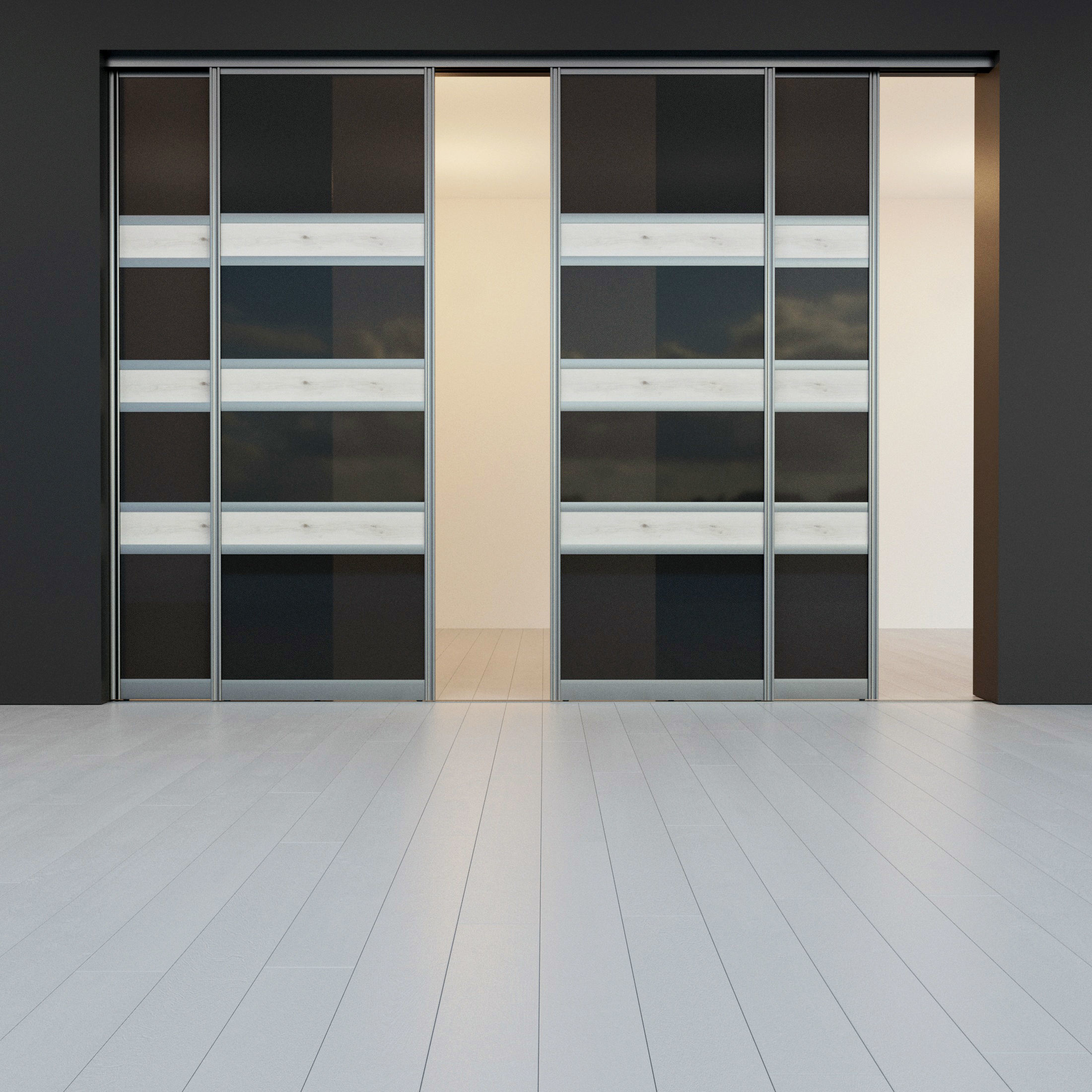 Sliding door  Partition Case-compartment  2 3D model_1