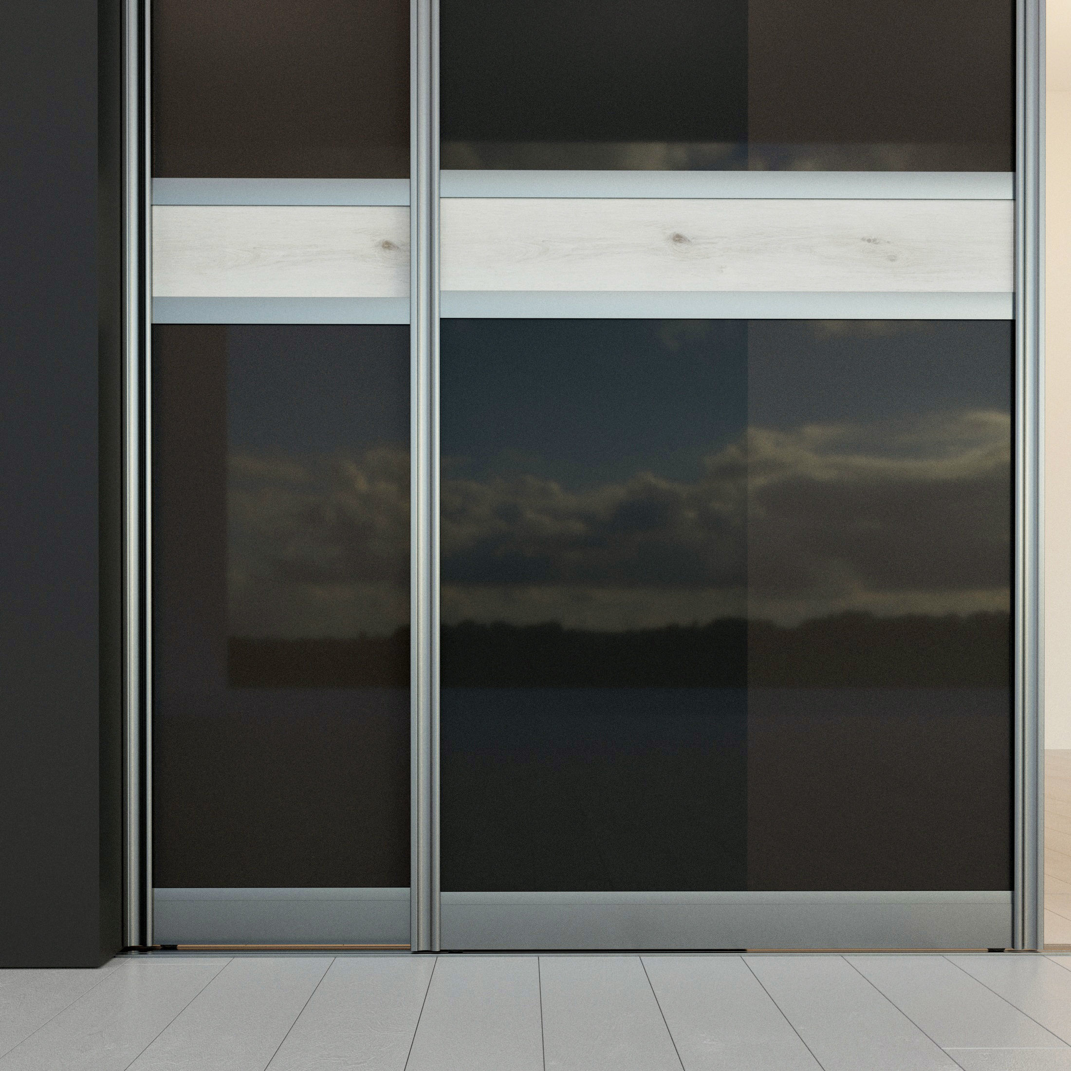 Sliding door  Partition Case-compartment  2 3D model_2