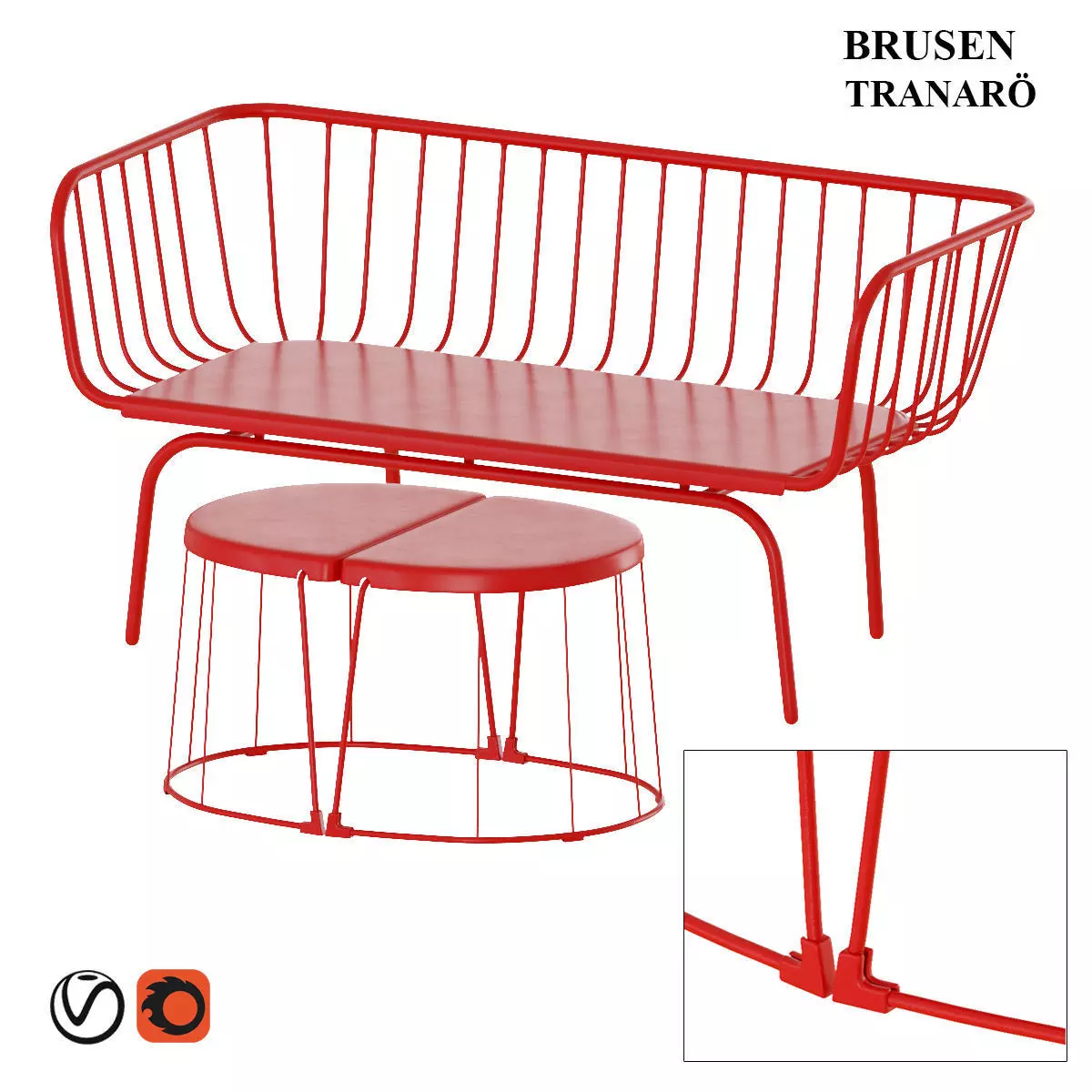 BRUSEN bench AND TRANARO table 3D model_0
