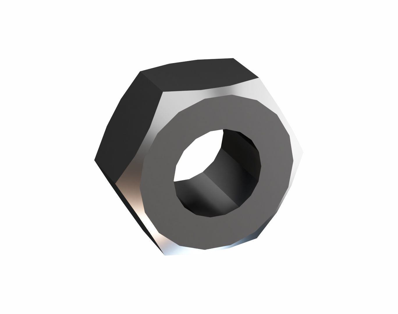 Low-poly Unwrapped Nut Low-poly 3D model_4