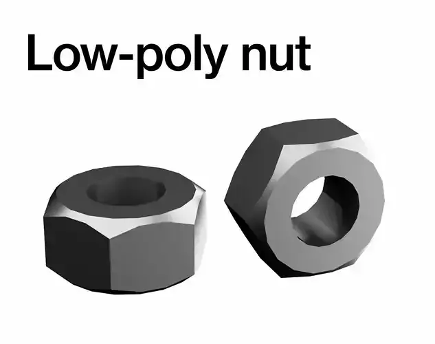 Low-poly Unwrapped Nut Low-poly 3D model