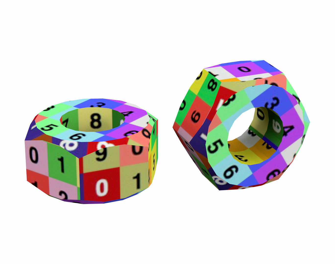 Low-poly Unwrapped Nut Low-poly 3D model_5