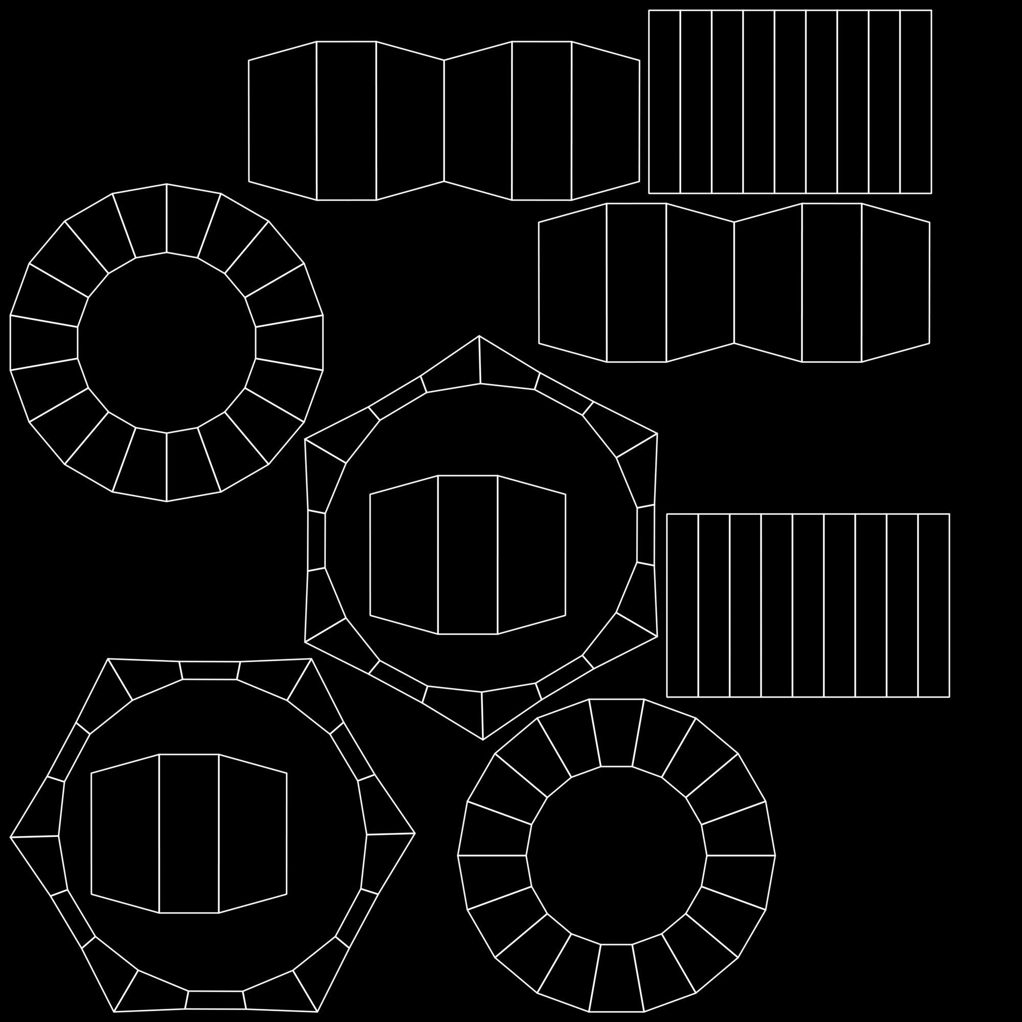 Low-poly Unwrapped Nut Low-poly 3D model_3
