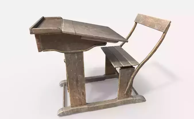 Old Vintage School Desk