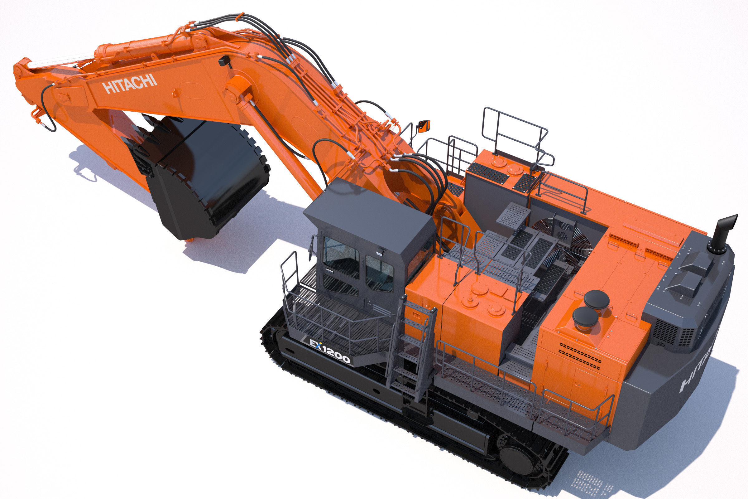 Excavator Hitachi EX1200-7 3D model_10
