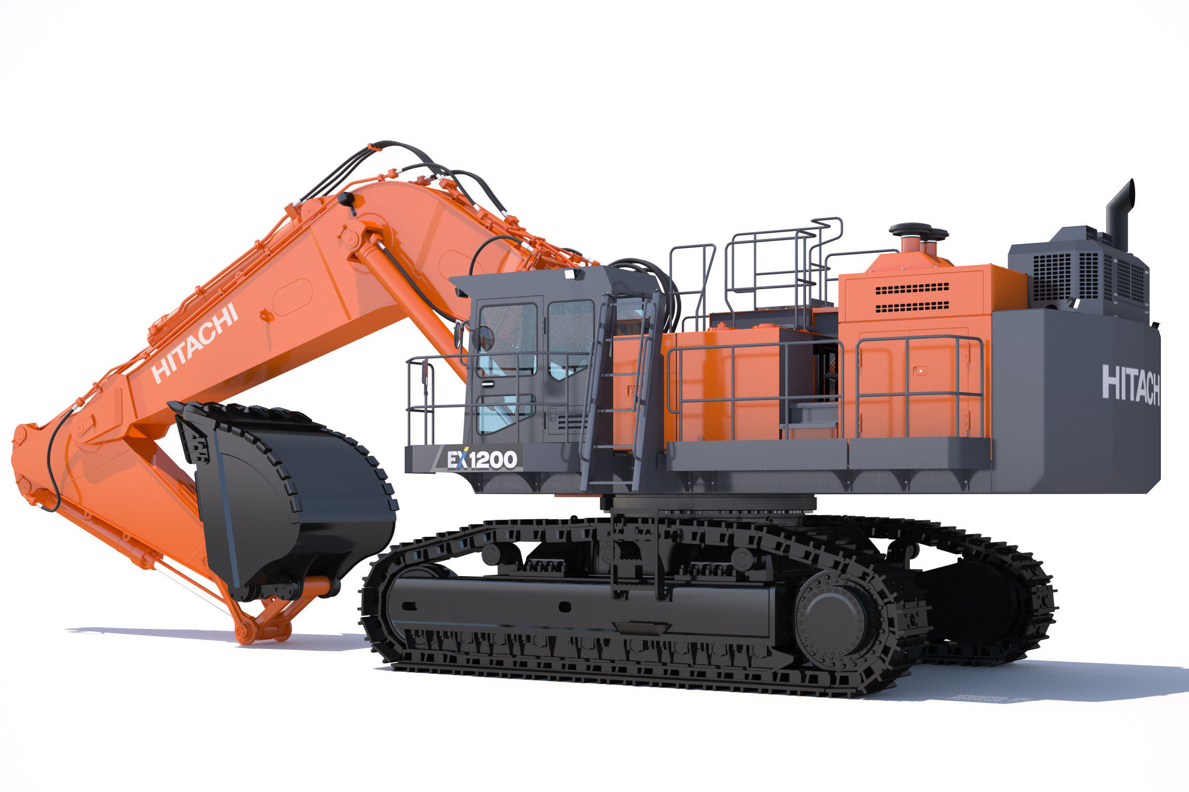 Excavator Hitachi EX1200-7 3D model_4