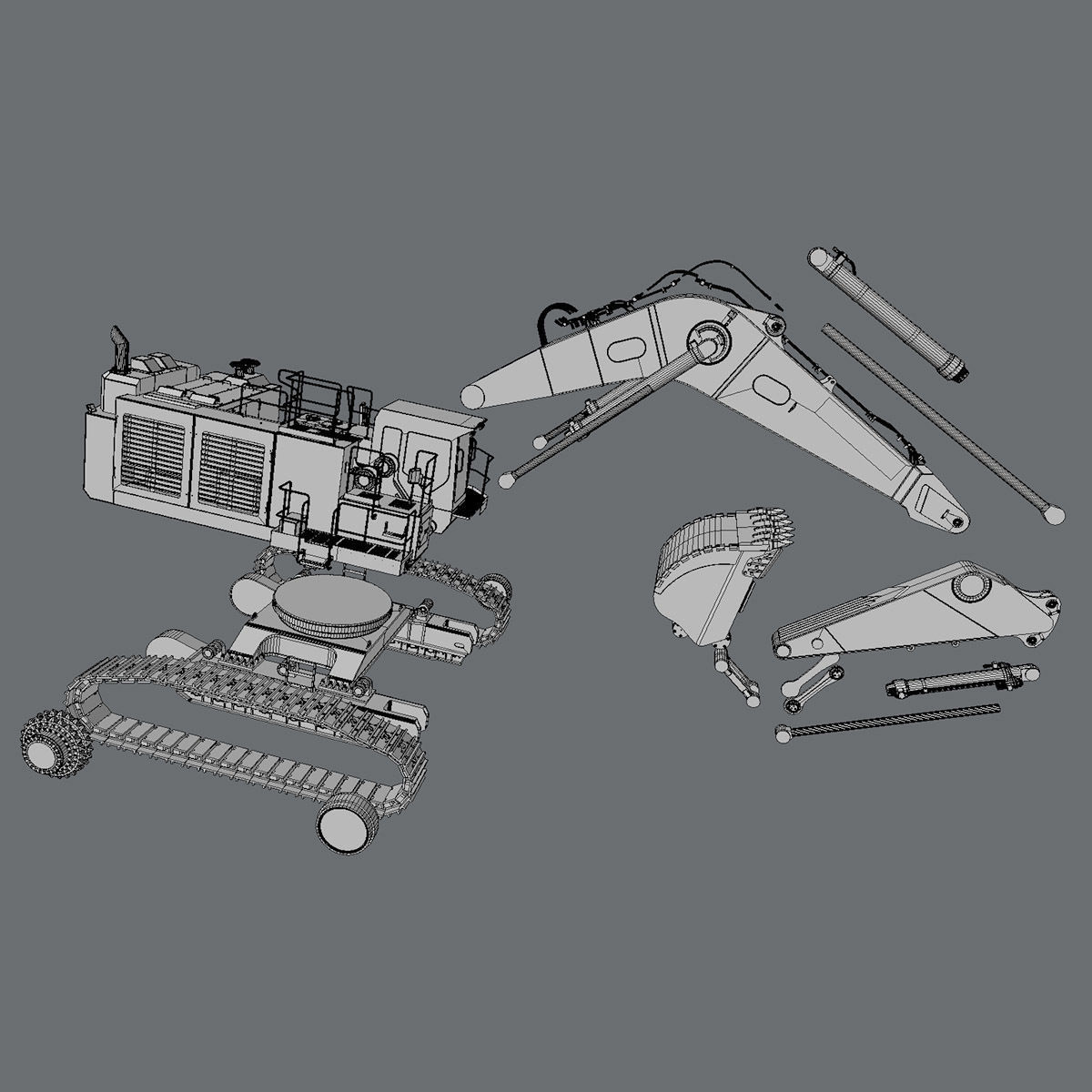 Excavator Hitachi EX1200-7 3D model_8
