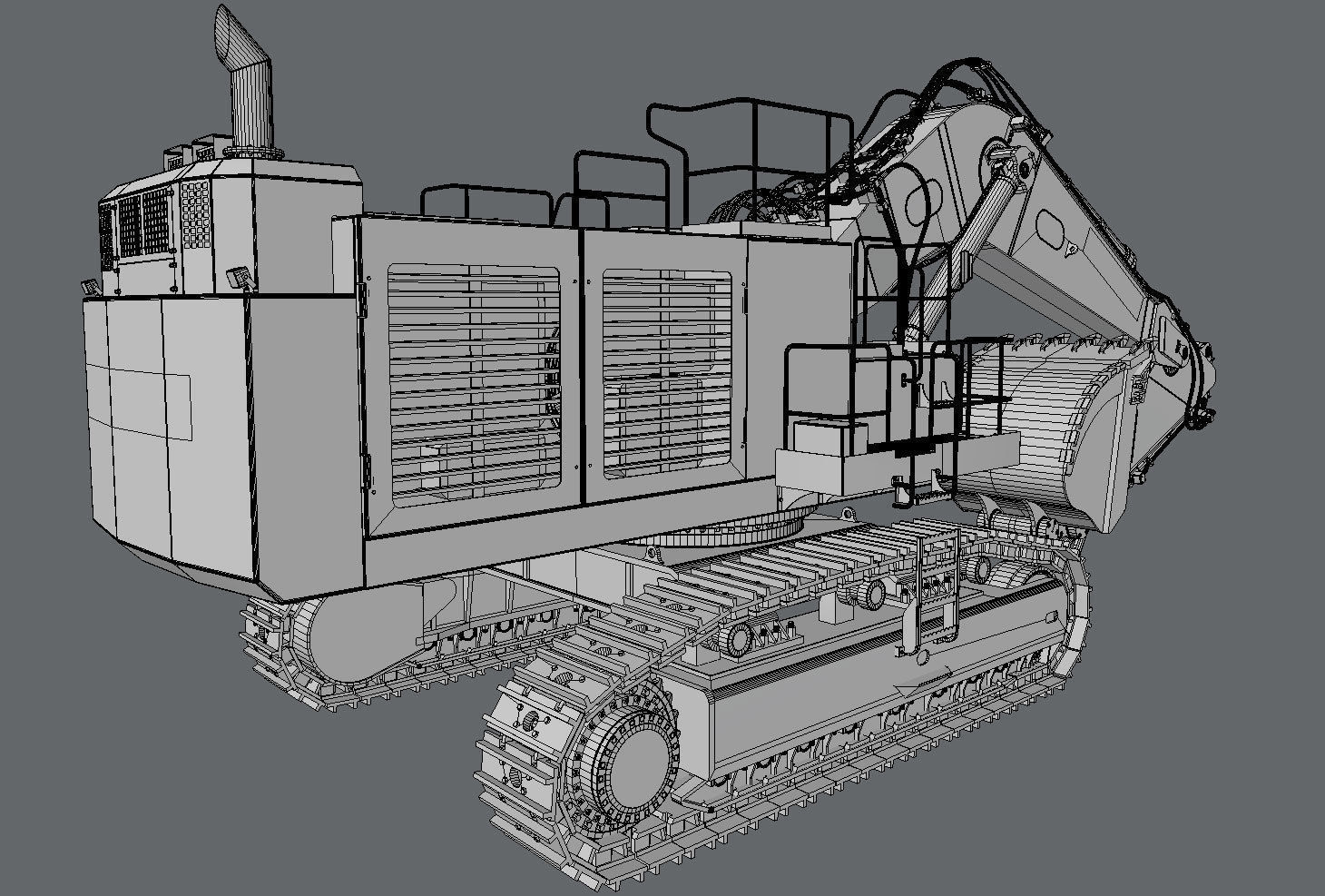 Excavator Hitachi EX1200-7 3D model_6