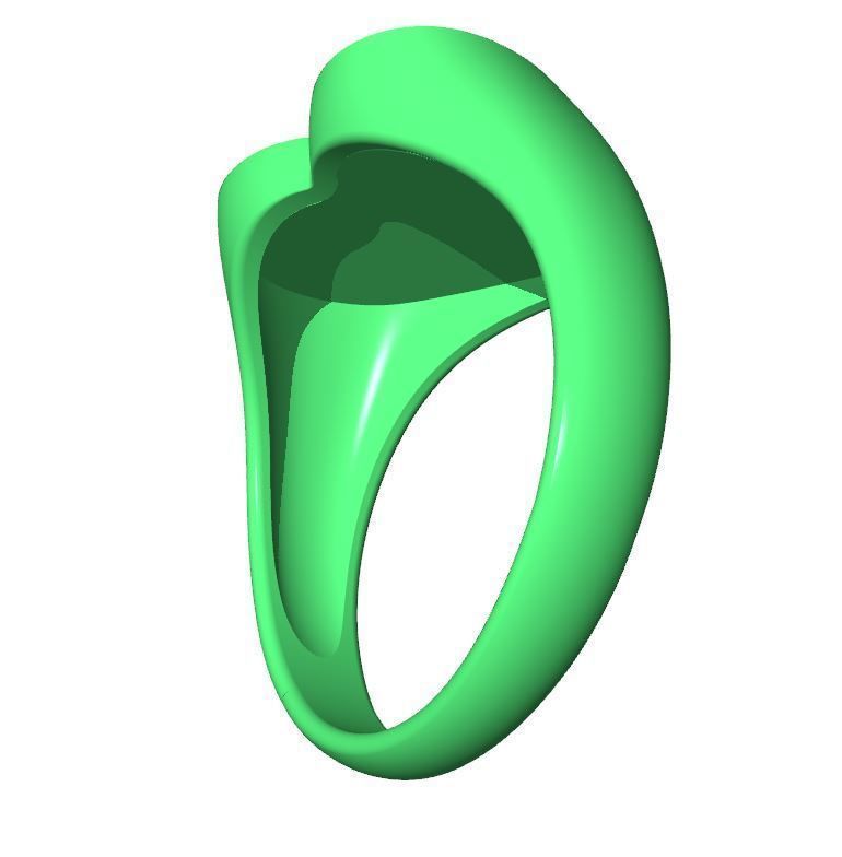Valentines day heart signet ring with ornament 3D print model_12