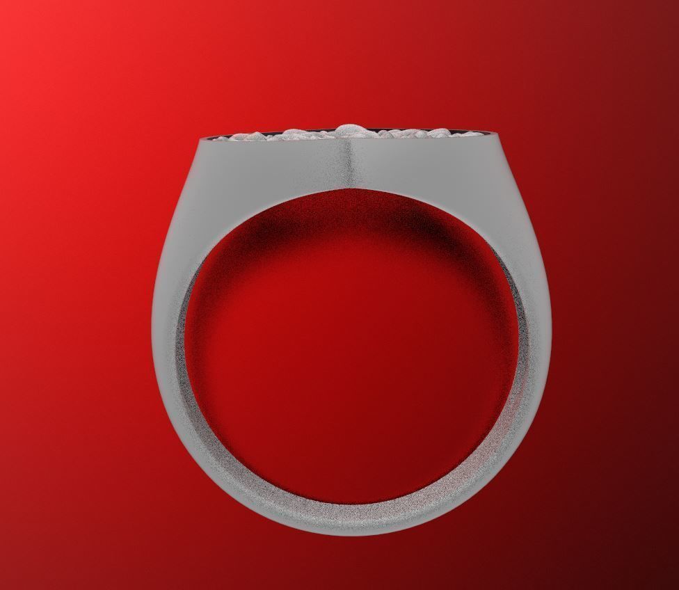 Valentines day heart signet ring with ornament 3D print model_11