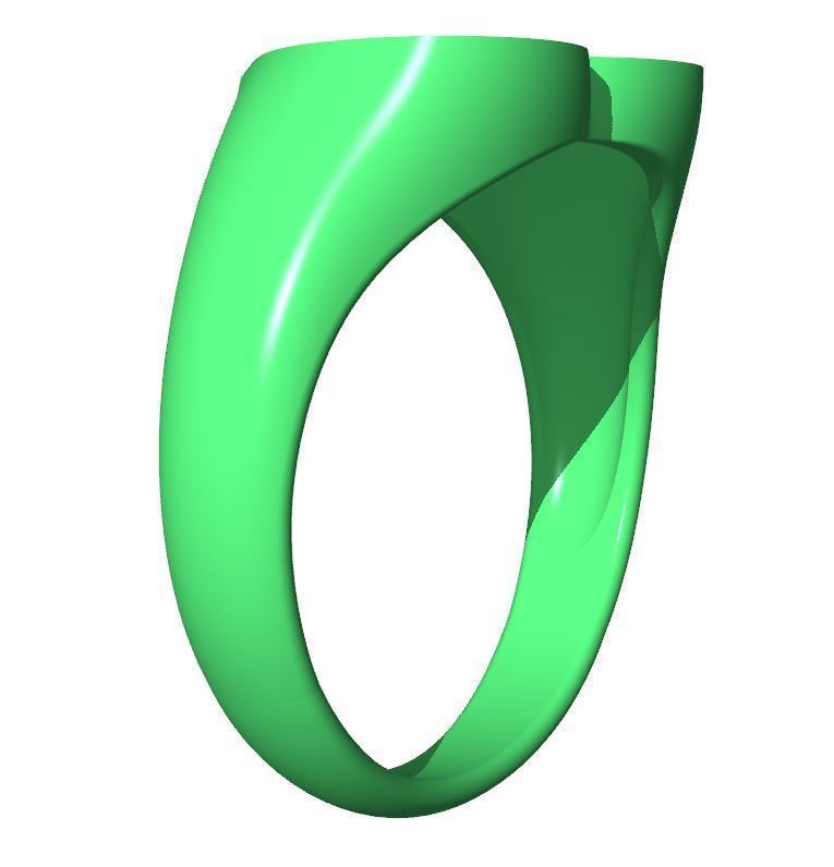 Valentines day heart signet ring with ornament 3D print model_16