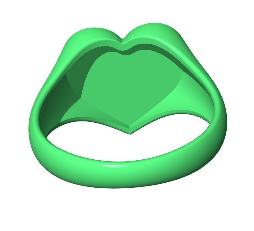 Valentines day heart signet ring with ornament 3D print model_13