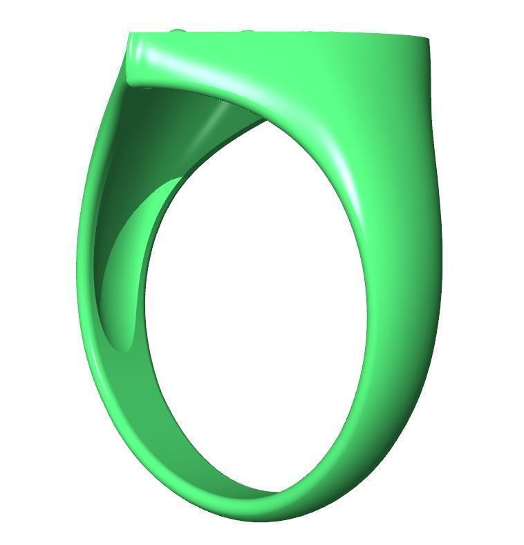 Valentines day heart signet ring with ornament 3D print model_14