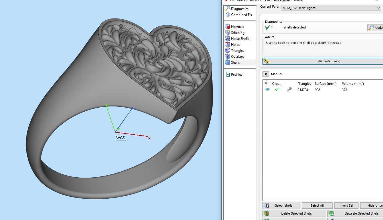 Valentines day heart signet ring with ornament 3D print model_7