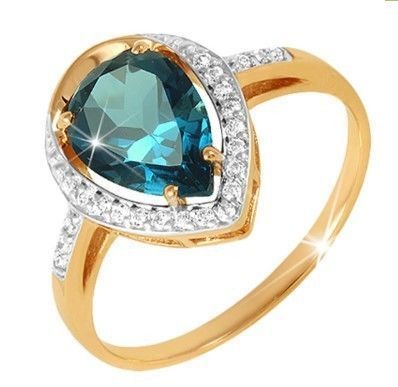 emerald pear 12mm ring 3D print model_1