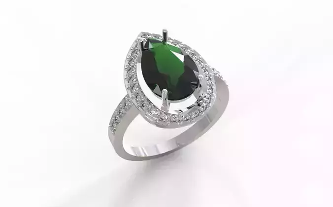 emerald pear 12mm ring