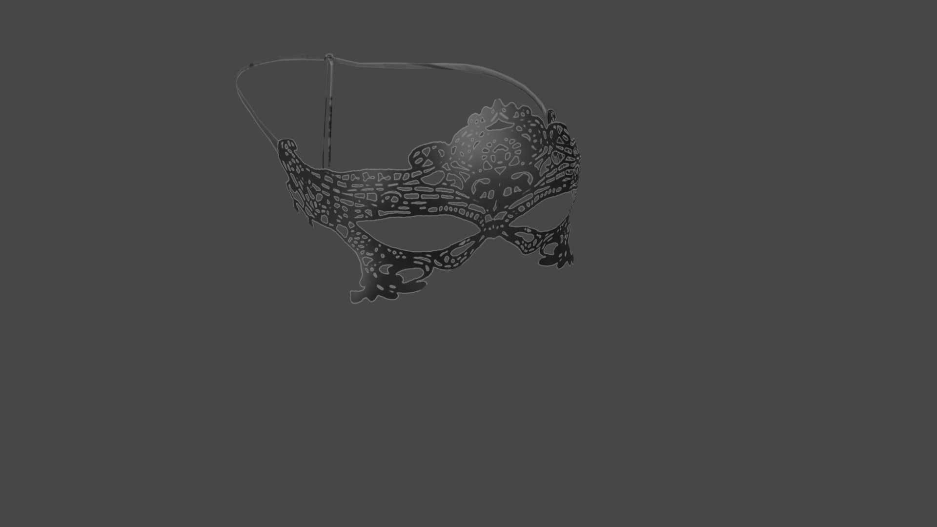 Fancy party mask Low-poly 3D model_2