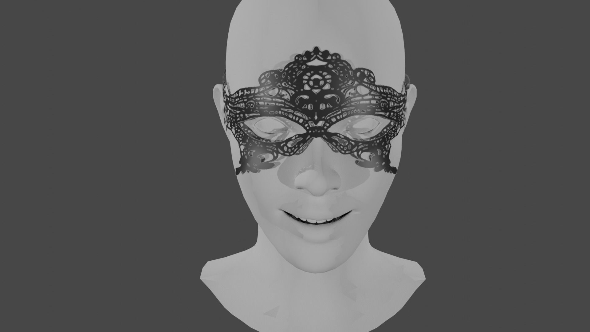 Fancy party mask Low-poly 3D model_1