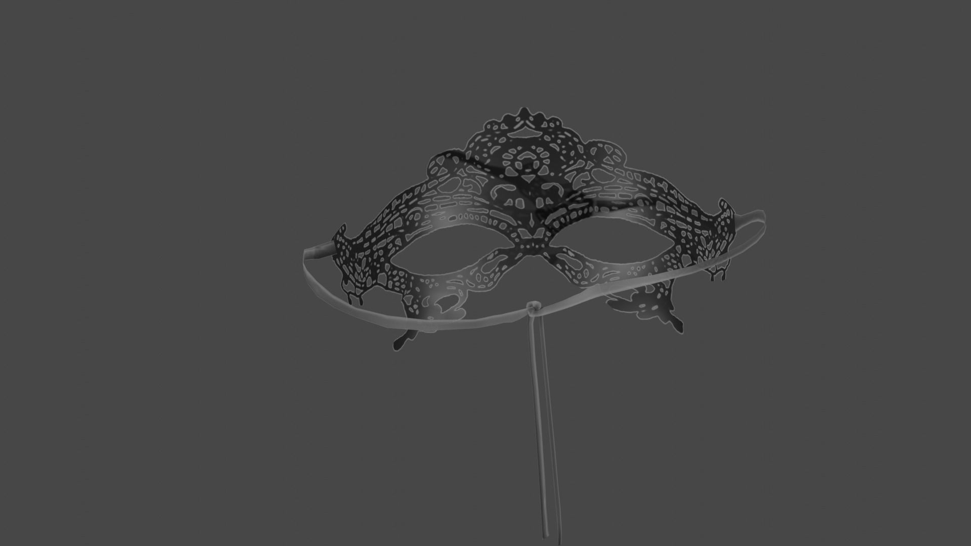 Fancy party mask Low-poly 3D model_3