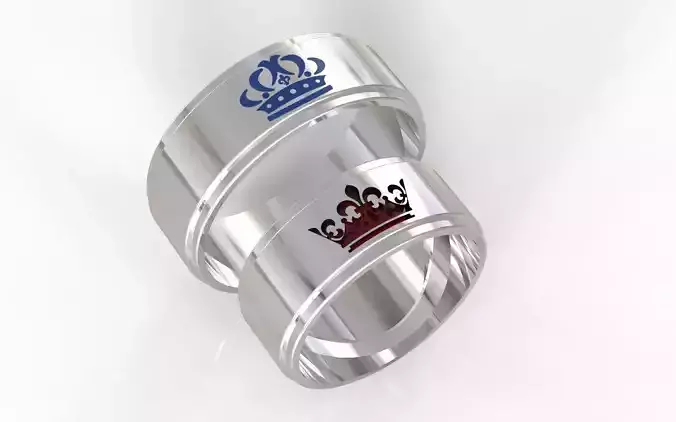 crown wedding rings  3D print model