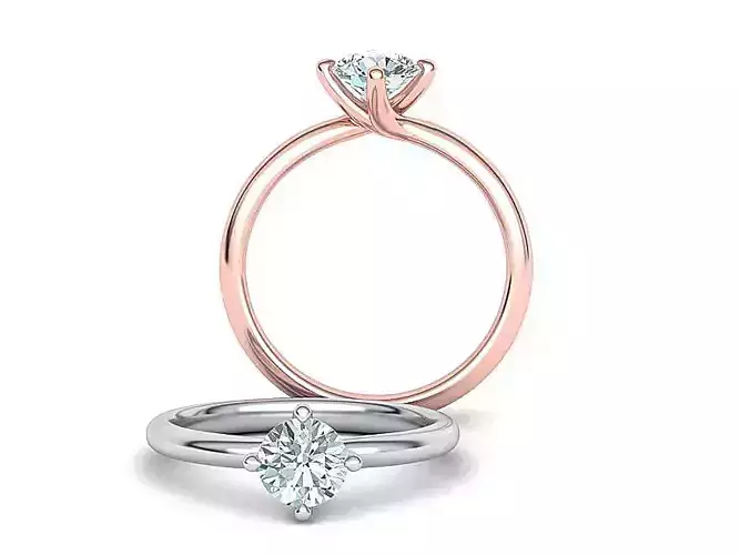  Four-Claw Compass Point Twist Solitaire ring 3dmodel  3D print model