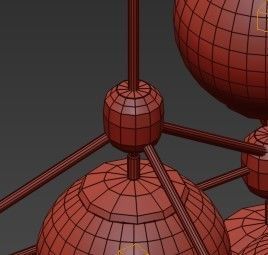 Untitled chandelier with six glass balls hanging from metal f... 3D model_2