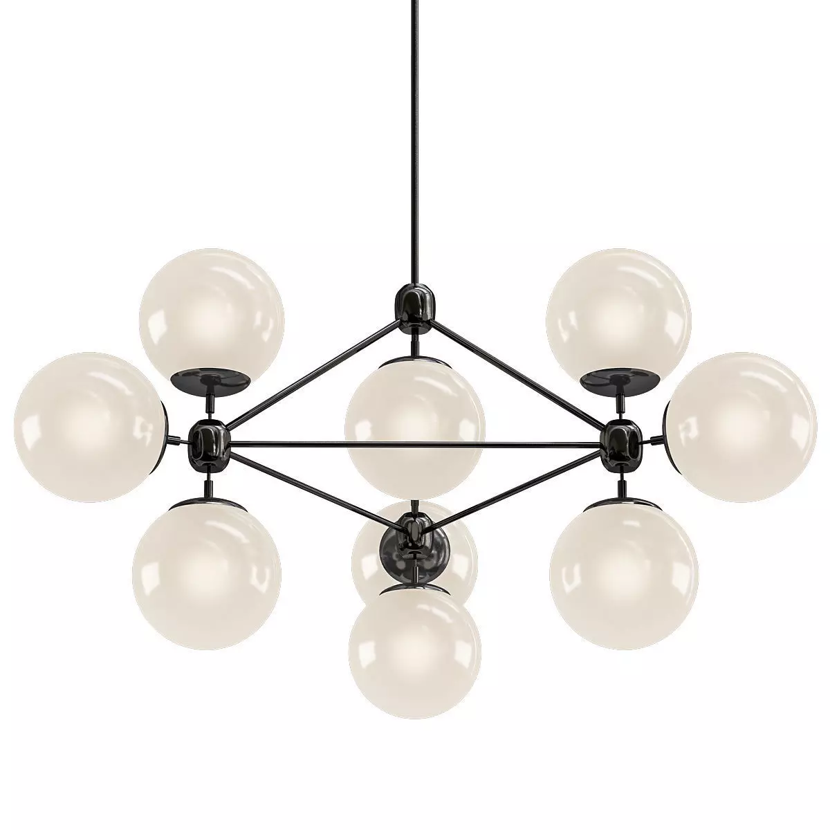 Untitled chandelier with six glass balls hanging from metal f... 3D model_0