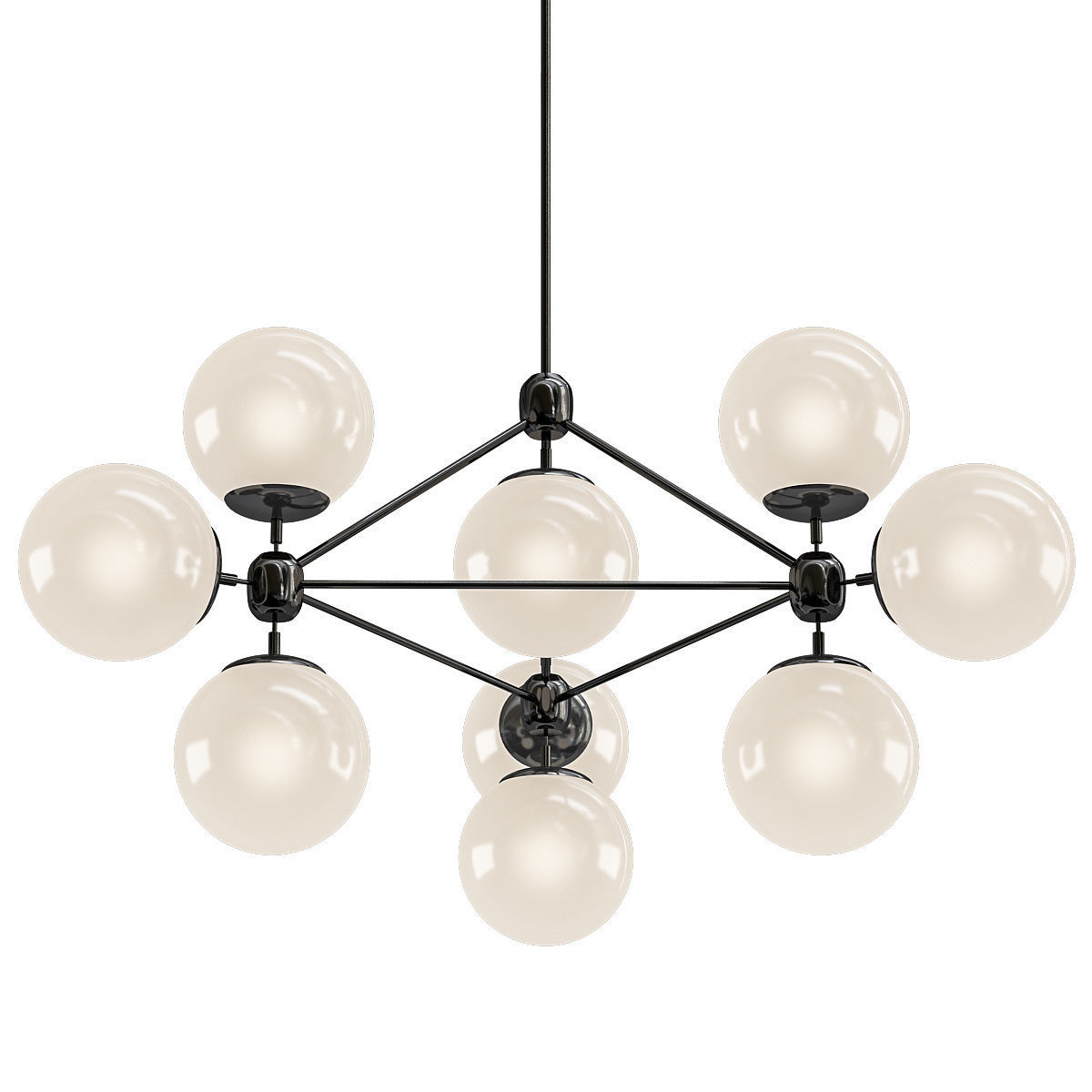 Untitled chandelier with six glass balls hanging from metal f... 3D model_5