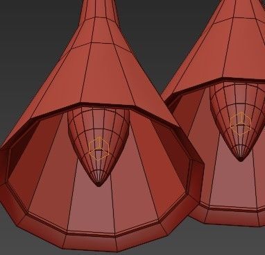 Coppe four different colored pendant lights hanging 3D model_3