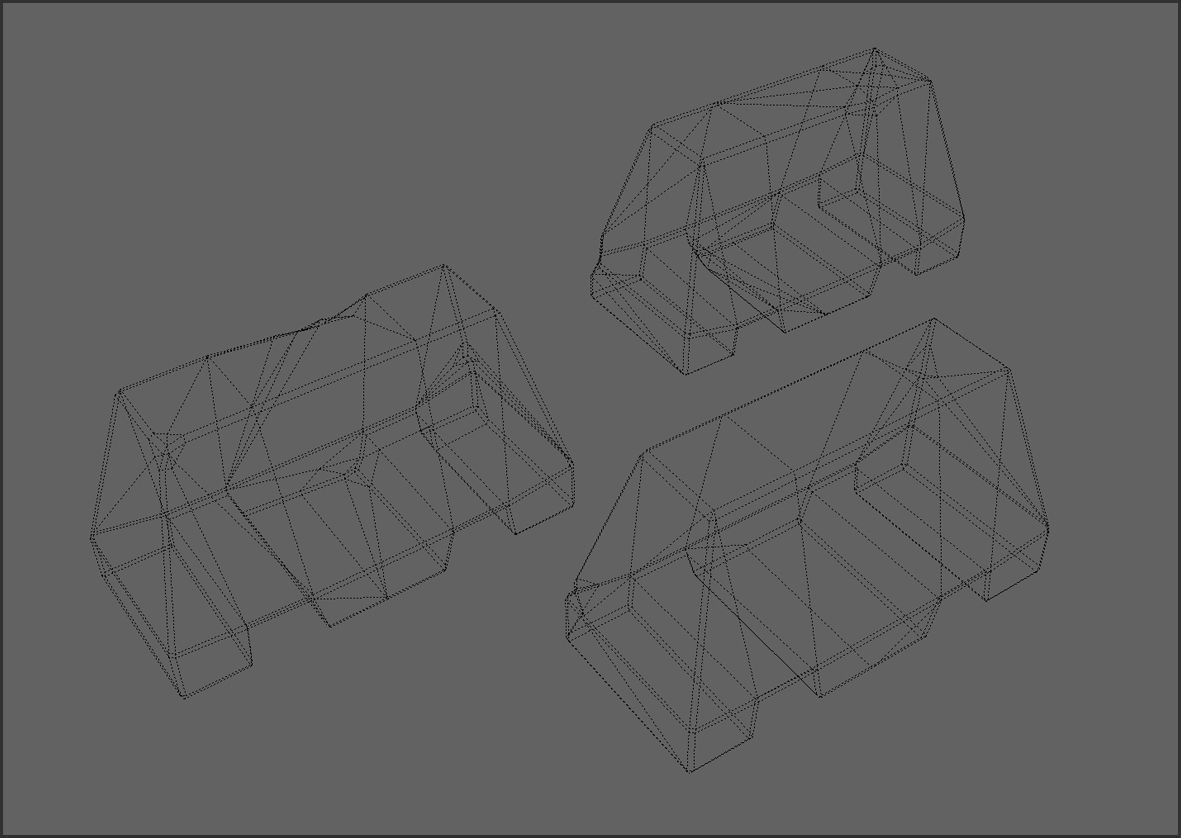 Concrete road block barrier pack Low-poly 3D model_4