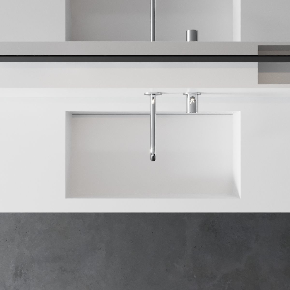 Cerasa NEROLAB SET 3 Vanity unit with drawers Low-poly 3D model_2