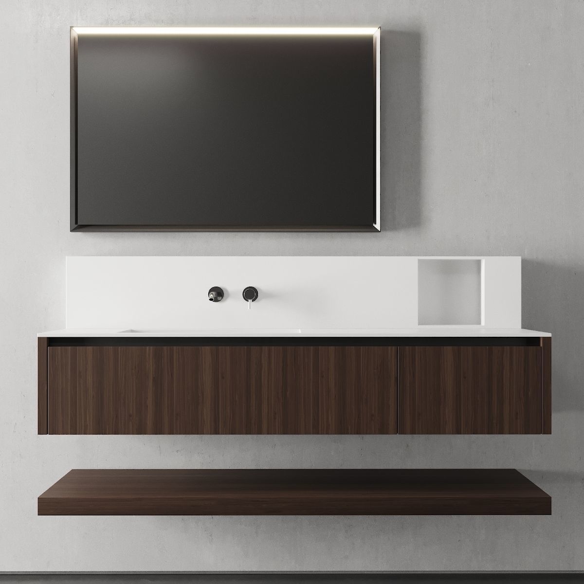 Cerasa NEROLAB SET 3 Vanity unit with drawers Low-poly 3D model_3