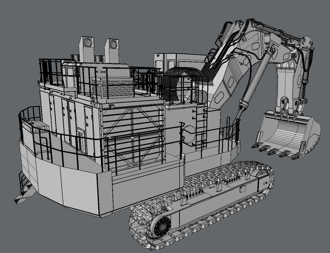 Excavator Hitachi EX2600-7 3D model_6