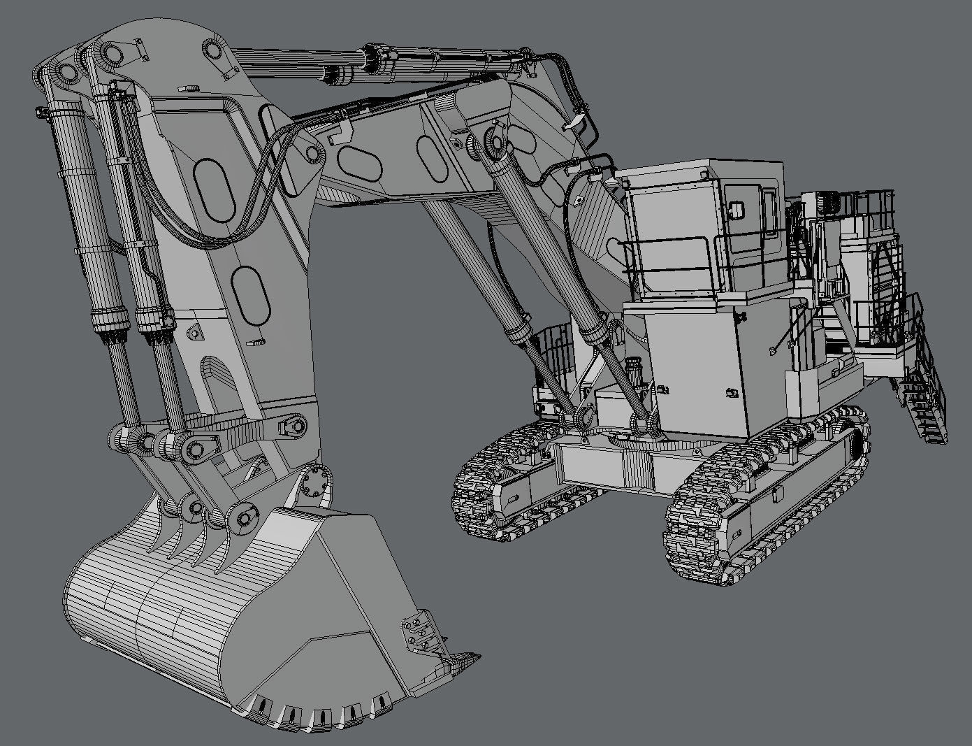 Excavator Hitachi EX2600-7 3D model_5