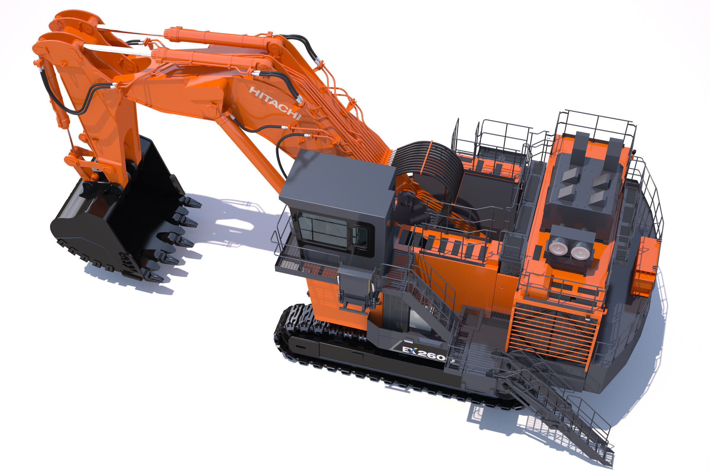 Excavator Hitachi EX2600-7 3D model_9