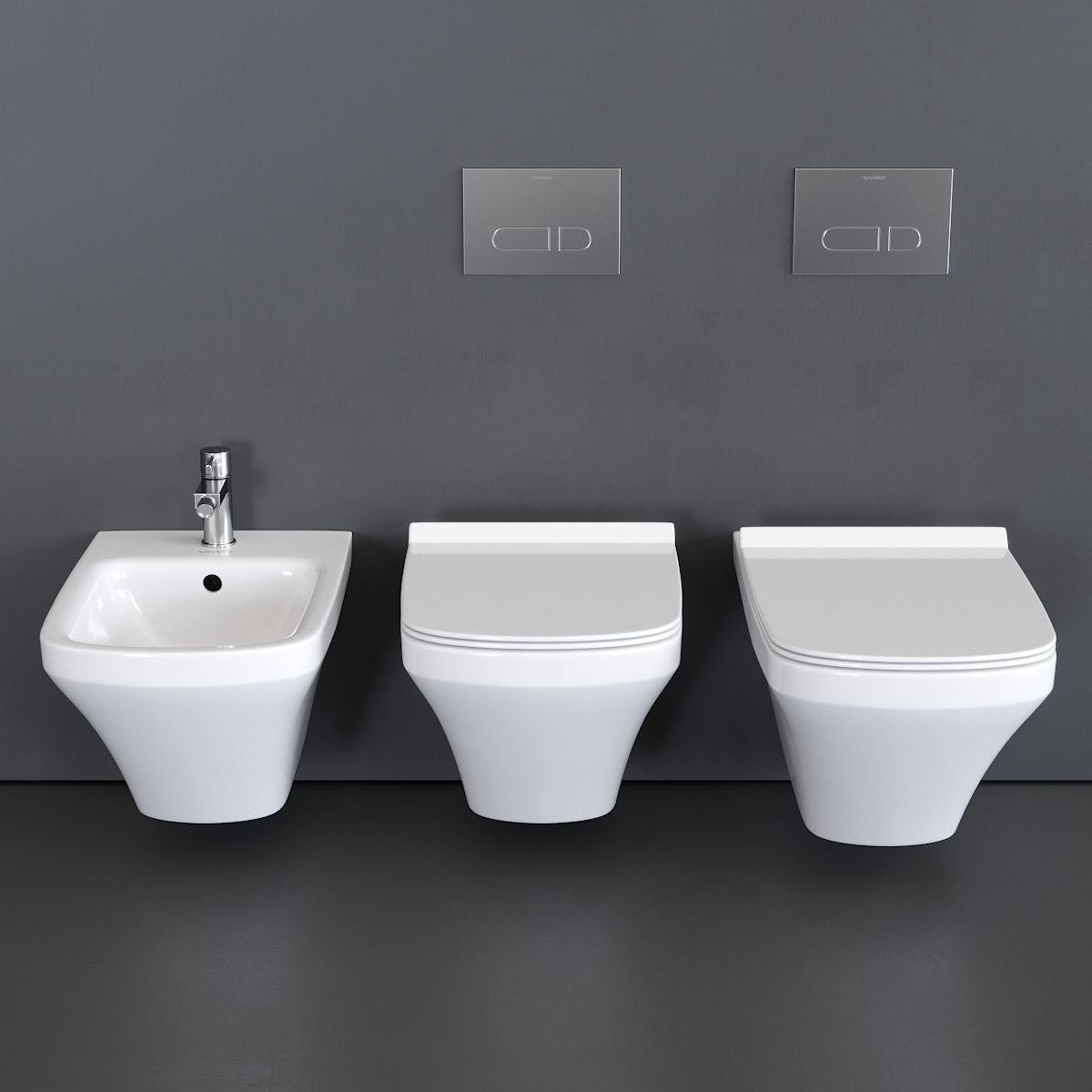 Duravit DuraStyle Wall-hung WC Low-poly 3D model_2