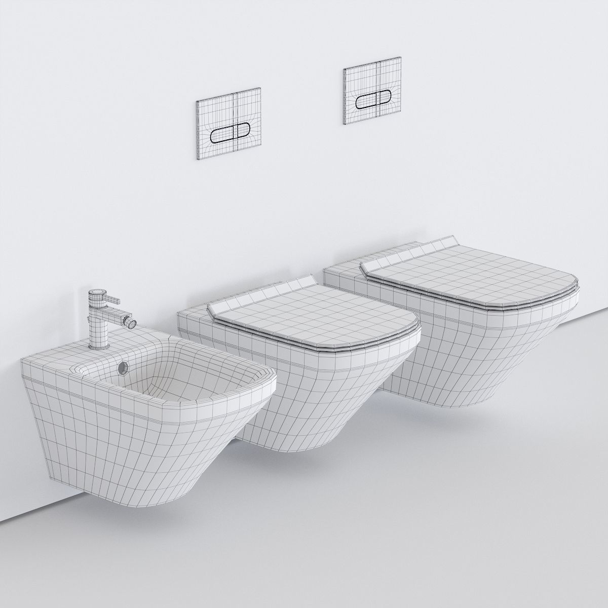 Duravit DuraStyle Wall-hung WC Low-poly 3D model_4