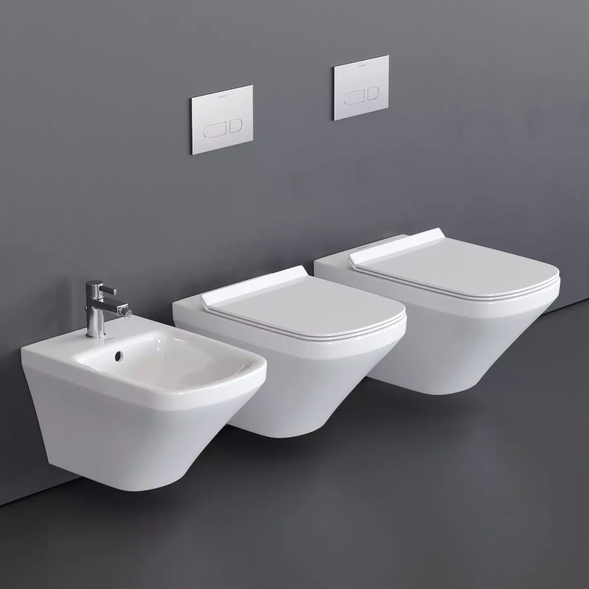 Duravit DuraStyle Wall-hung WC Low-poly 3D model_0