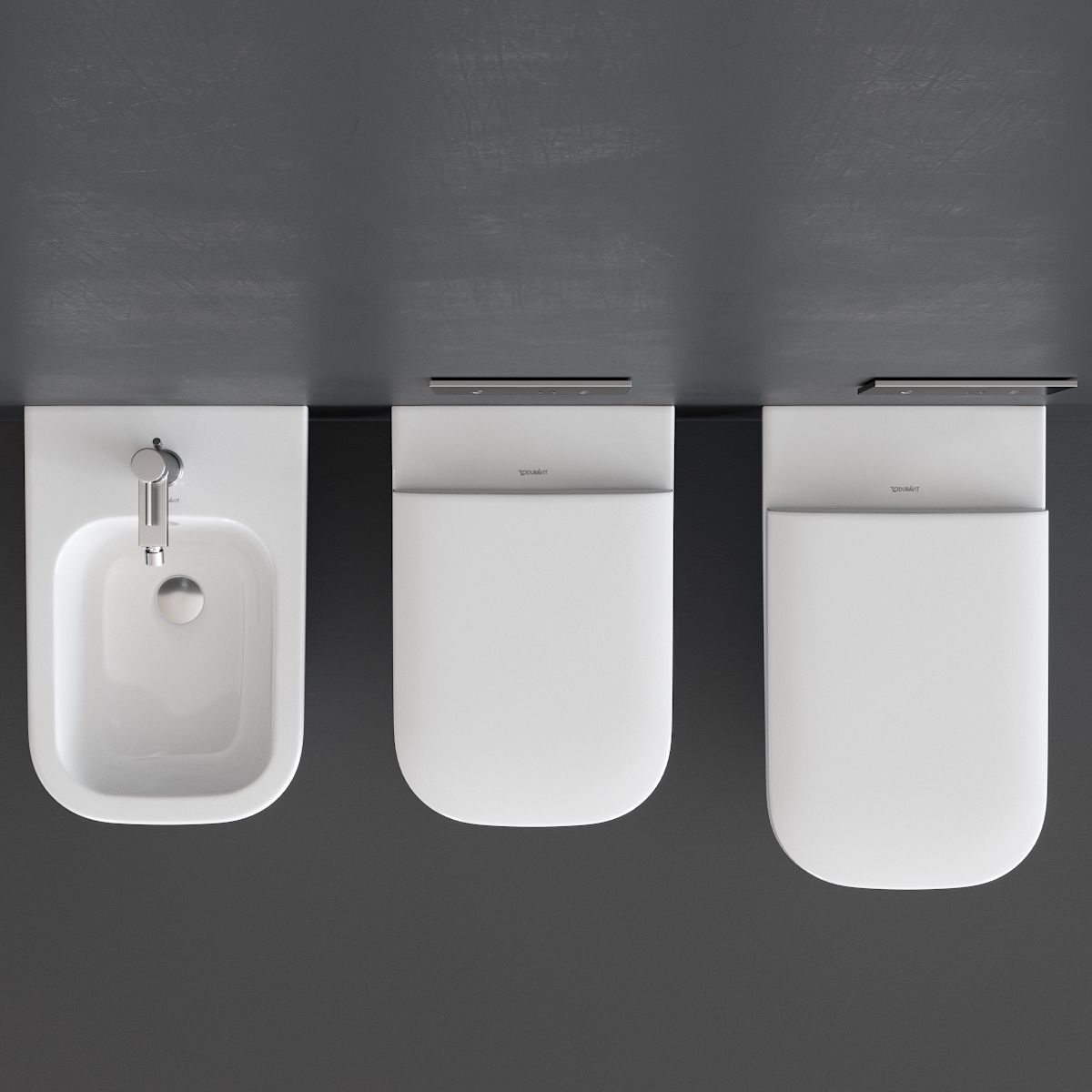 Duravit HAPPY D 2 Wall-hung WC Low-poly 3D model_3