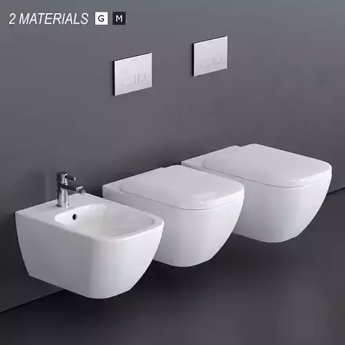 Duravit HAPPY D 2 Wall-hung WC Low-poly 3D model