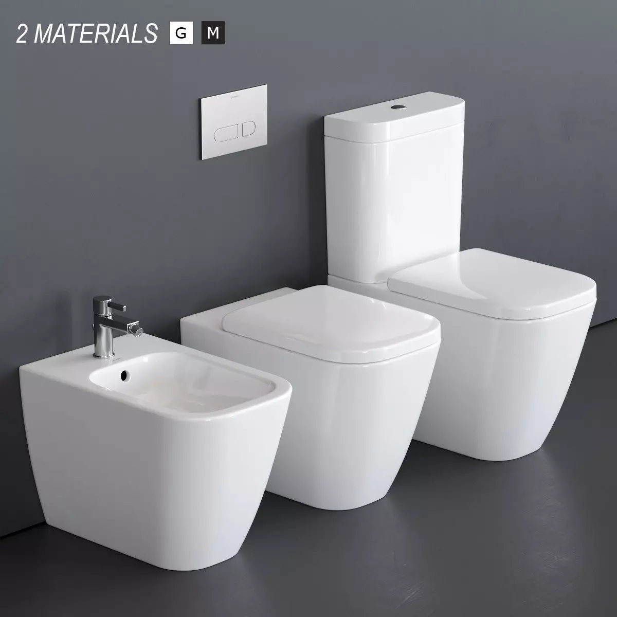 Duravit HAPPY D 2 WC Low-poly 3D model_0