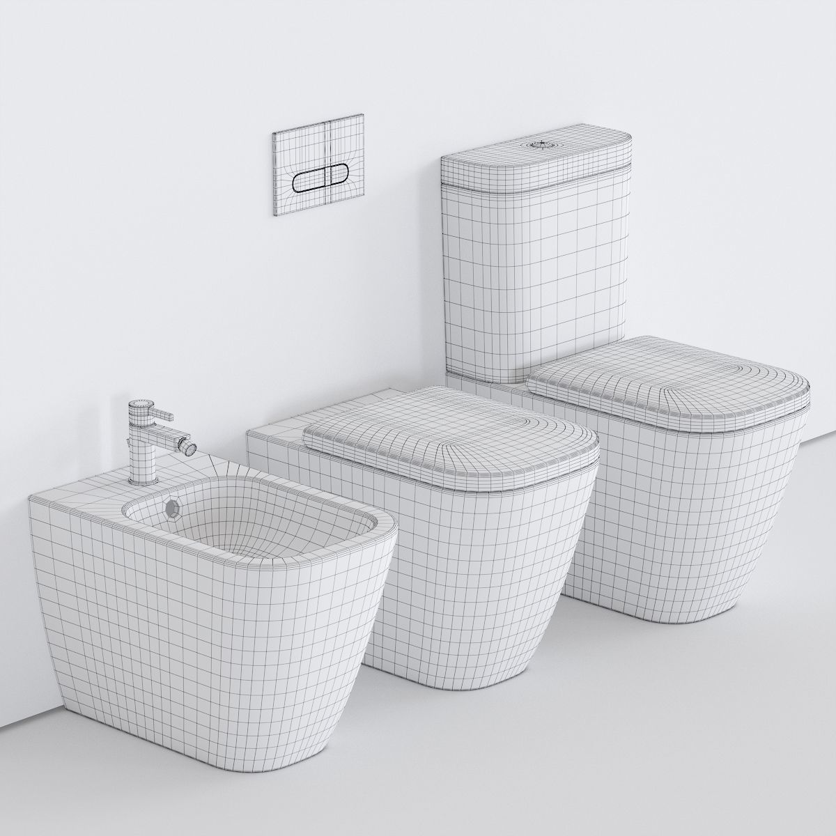 Duravit HAPPY D 2 WC Low-poly 3D model_2