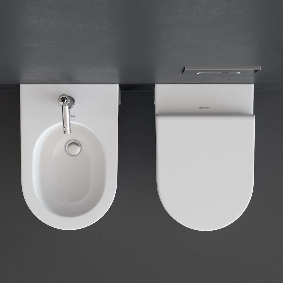 Duravit Starck 2 Wall-hung WC Low-poly 3D model_3