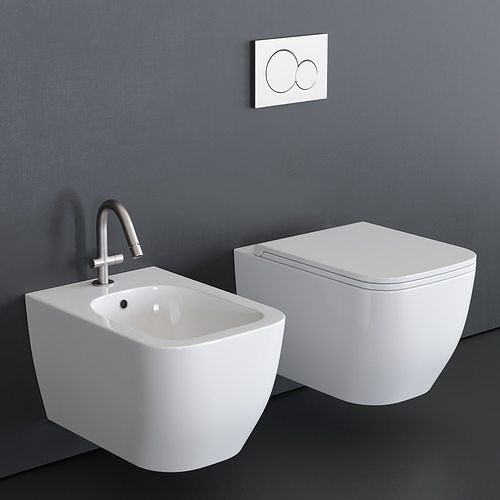 Scarabeo Ceramiche Teorema 2 0 Wall-Hung WC Low-poly 3D model