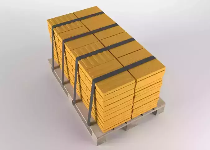 Disabled stone on pallet 3D model
