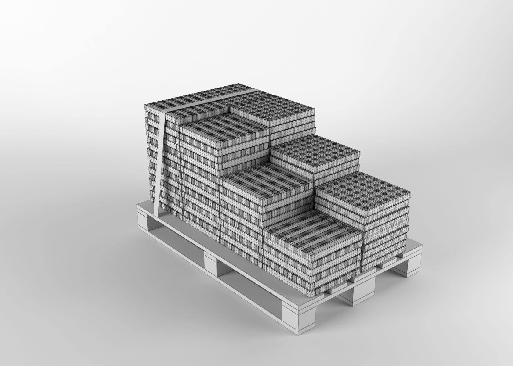 Disabled stone on pallet 3D model 3D model_6