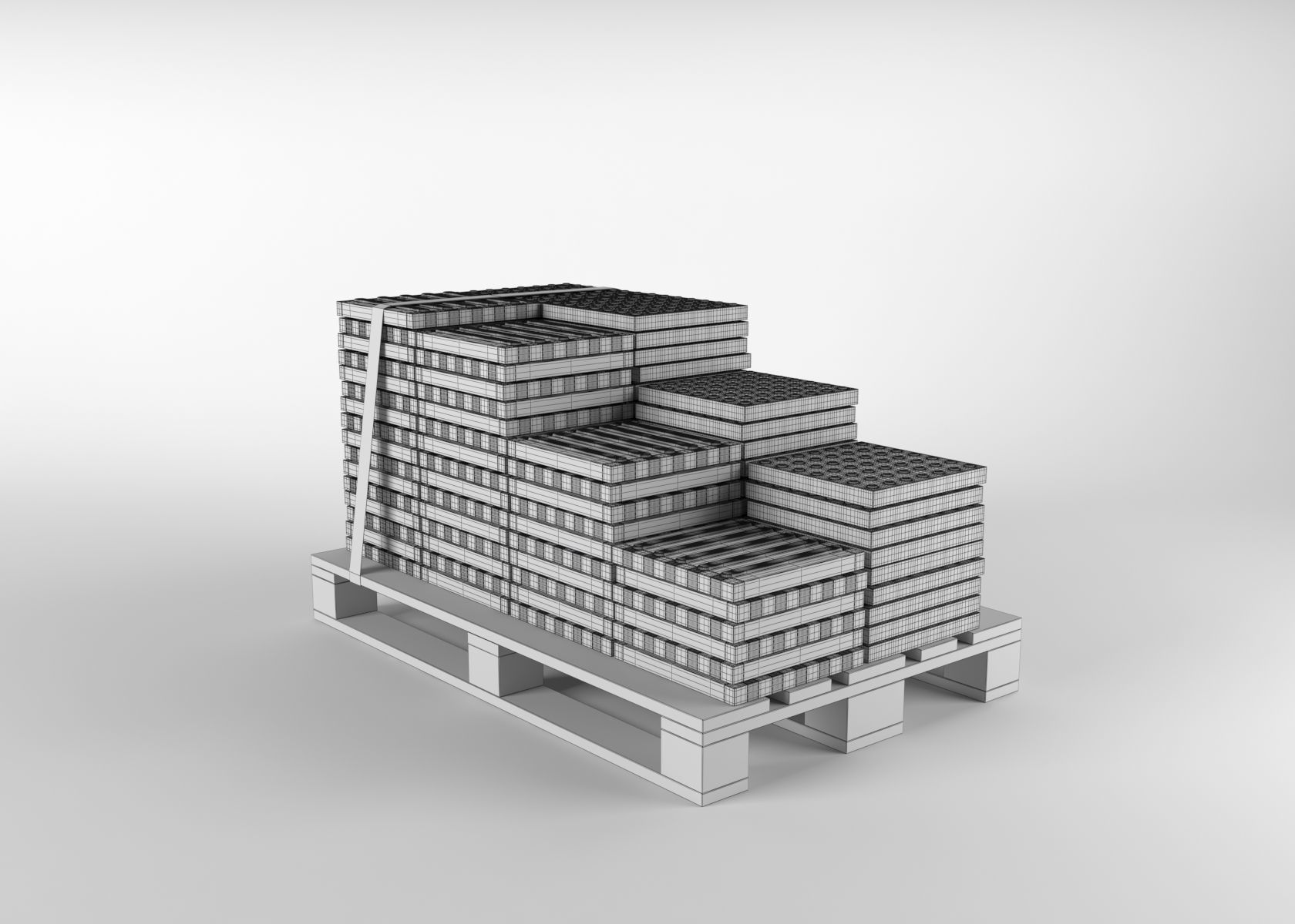 Disabled stone on pallet 3D model 3D model_5