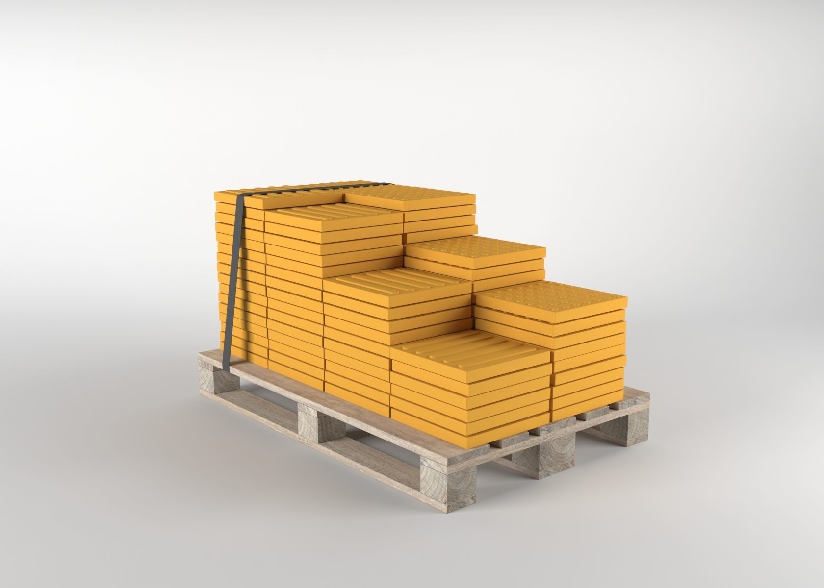 Disabled stone on pallet 3D model 3D model_3